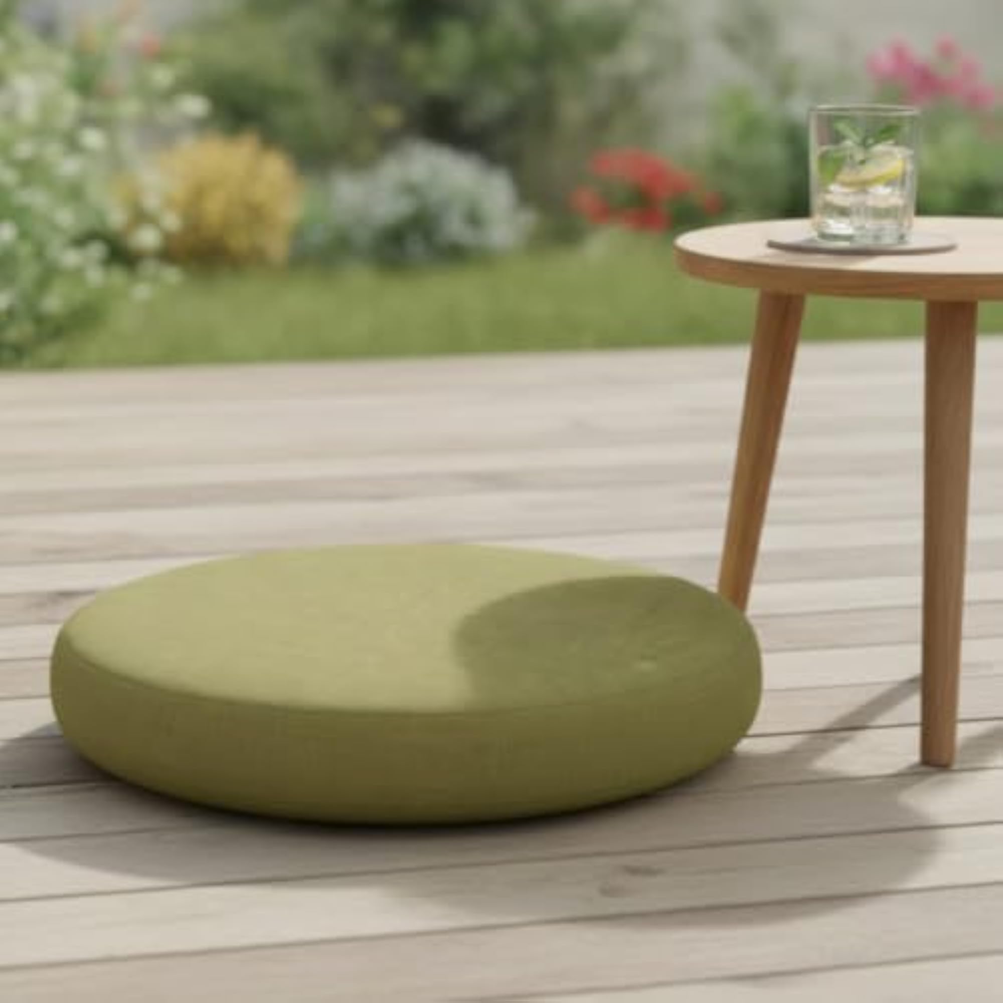 Linen-Look Floor Cushion with Removable Cover